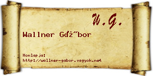 Wallner Gábor névjegykártya